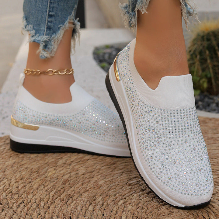 Damen Glitzernde Slip-On SnEchoarchivkers mit bequemer und dämpfender Sohle Echoarchiv