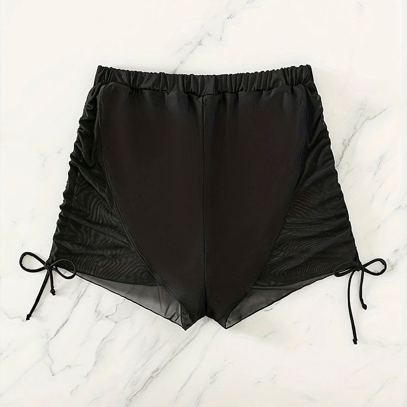 Damen Badeshorts mit elastischem Bund und seitlichen Rüschendetails Echo Archiv