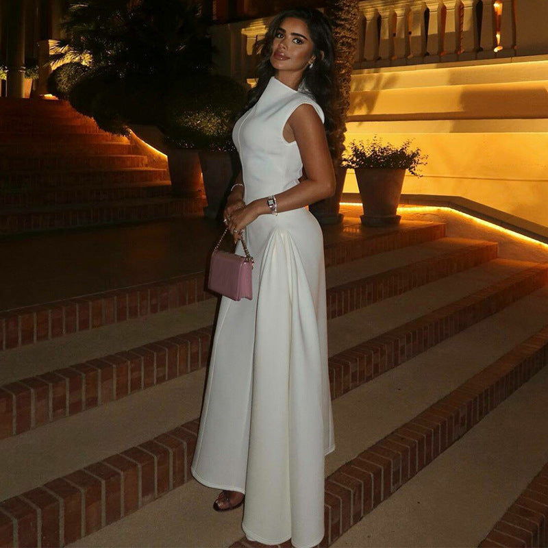 Damen Maxi-Abendkleid mit elegantem Stehkragen und schwingendem Rock Echo Archiv