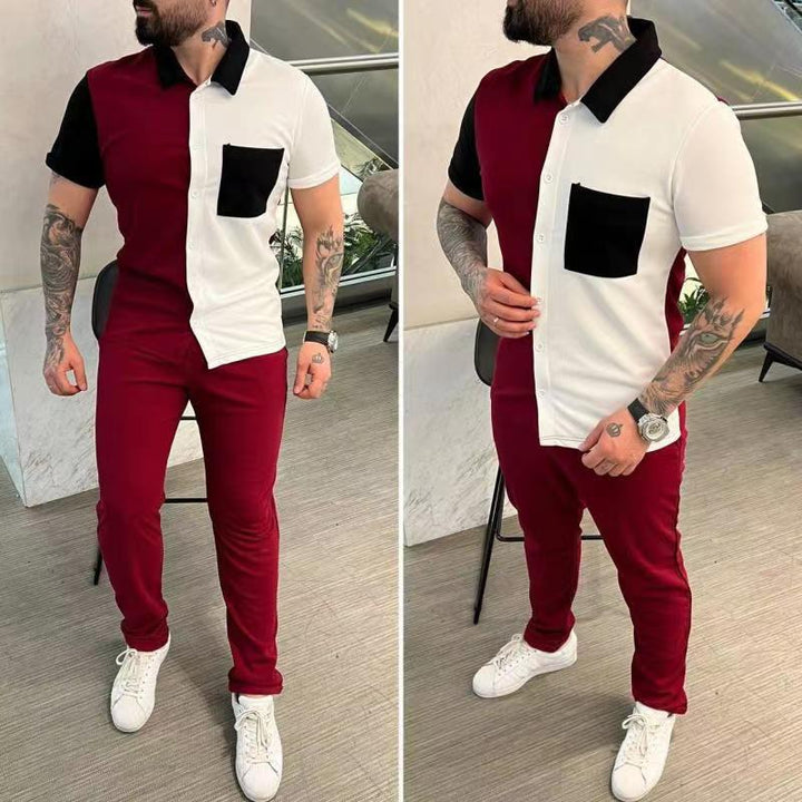Herren Farbblock Freizeit Outfit Echoarchiv