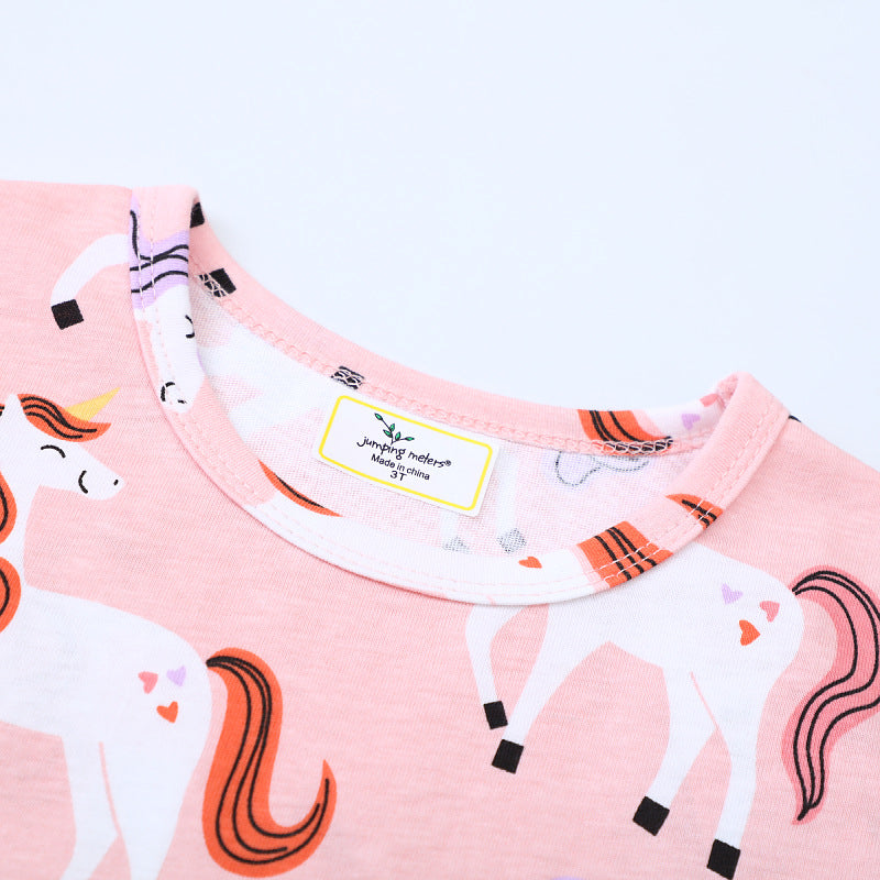 Mädchen Langarmkleid mit fröhlichem Einhorn-Design Echo Archiv