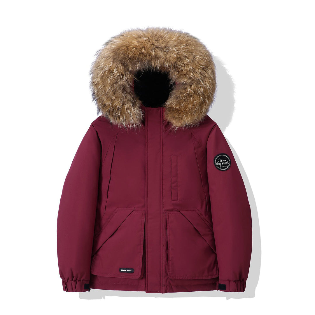 Herren winterfeste Daunenjacke mit abnehmbarer Kapuze und isolierender Fütterung Echoarchiv