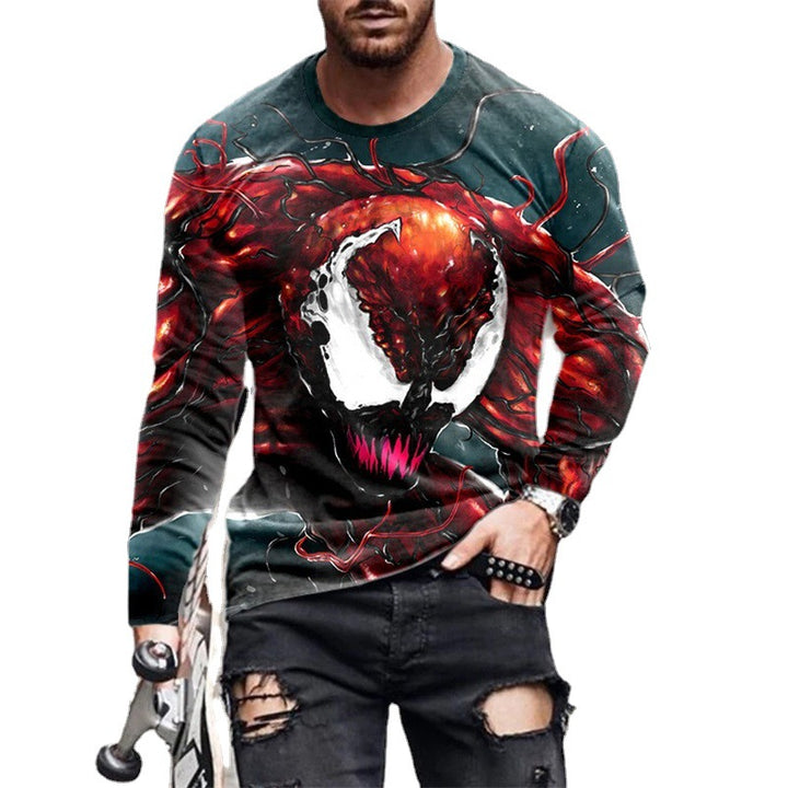 Herren Langarm T-Shirt mit künstlerischem Venom-Design Echoarchiv