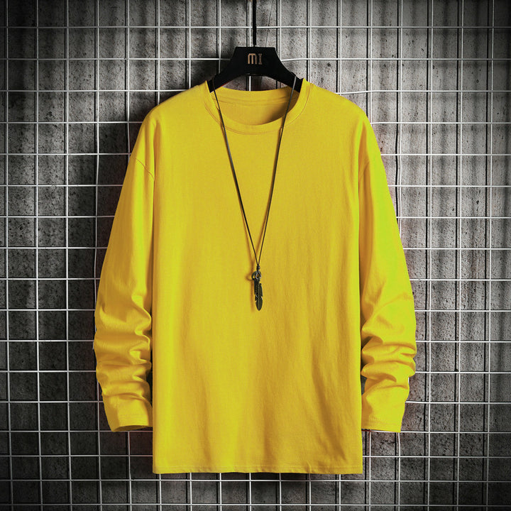 Herren nan lässiges Baumwoll-Basic-Langarmshirt mit Rundhals, Relaxed Fit und verstärkter Saumverarbeitung Echo Archiv