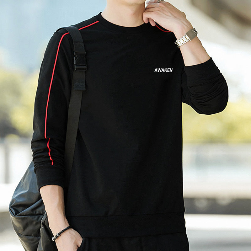 Herren Crewneck‑Sweatshirt mit Kontrastpaspel und schmaler Silhouette – Marzano