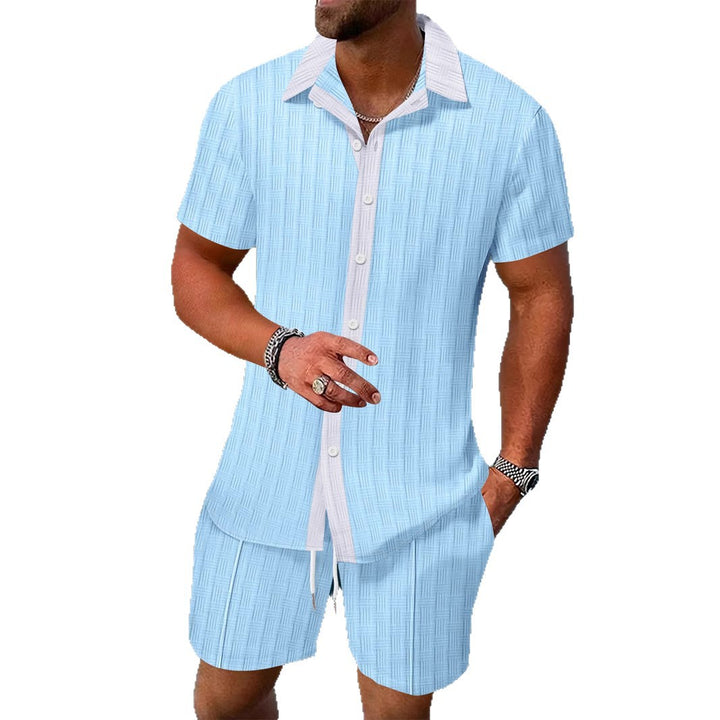 Herren Freizeit Hemd mit Knopfleiste und Shorts Set Echoarchiv