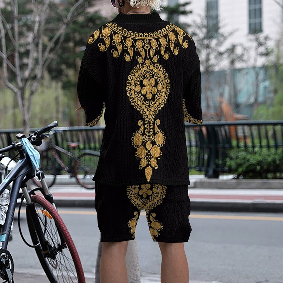 Herren lässiges Kurzarm-T-Shirt und Shorts im urbanen Design Echoarchiv
