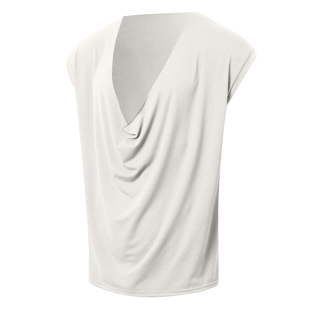 Damen nan drapiertes Longtop mit tiefem Wasserfall-Rücken und überschnittener Schulter Echo Archiv