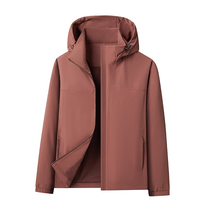 Herren Wasserabweisende Softshell-Jacke mit Kapuze nahtminimaler Optik & Brusttasche Echoarchiv