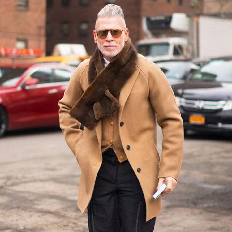 Herren lässiger Dufflecoat mit schickem Stehkragen und praktischen Taschen Echoarchiv