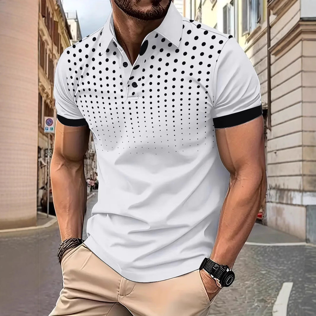 Herren Poloshirt mit dynamischem Punktmuster und modernem Schnitt Echoarchiv