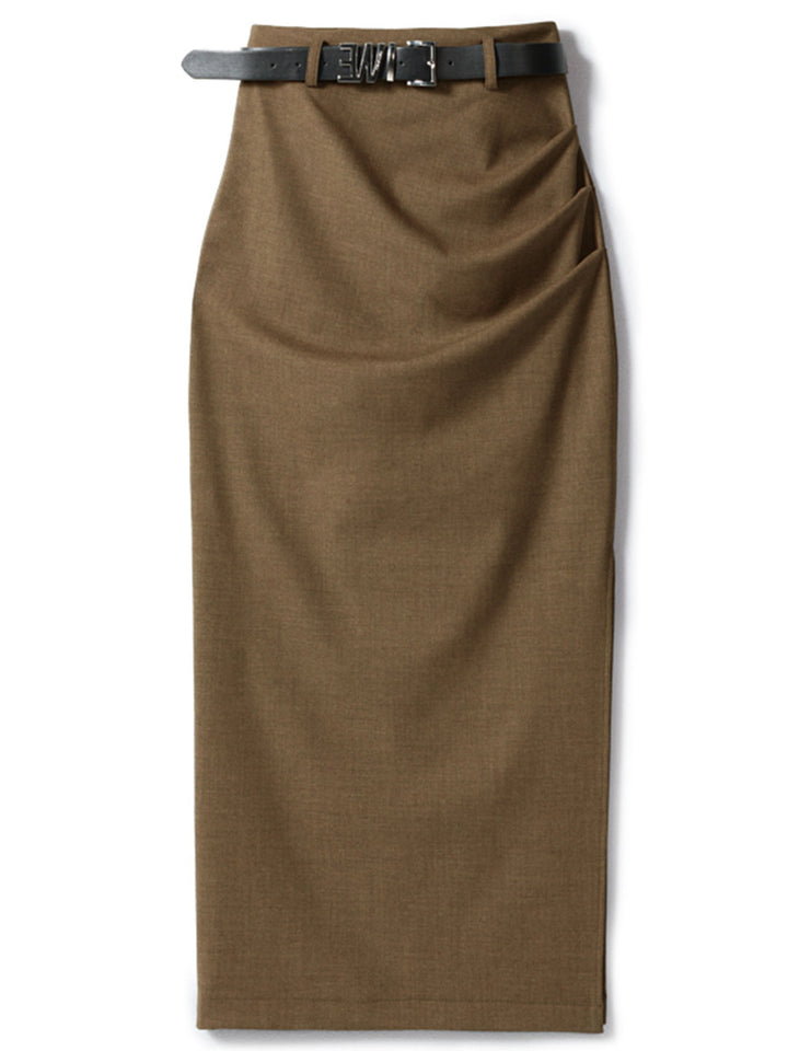 Damen Eleganter Wickelrock mit Taillengürtel Echoarchiv