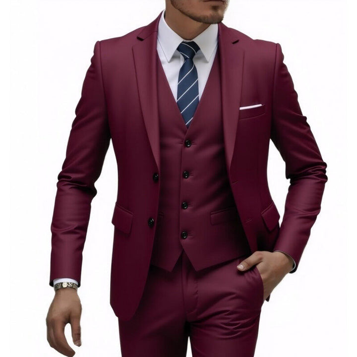 Herren nan dreiteiliges Slim-Fit Anzugset mit Weste, schmalem Revers und taillierter Silhouette Echo Archiv