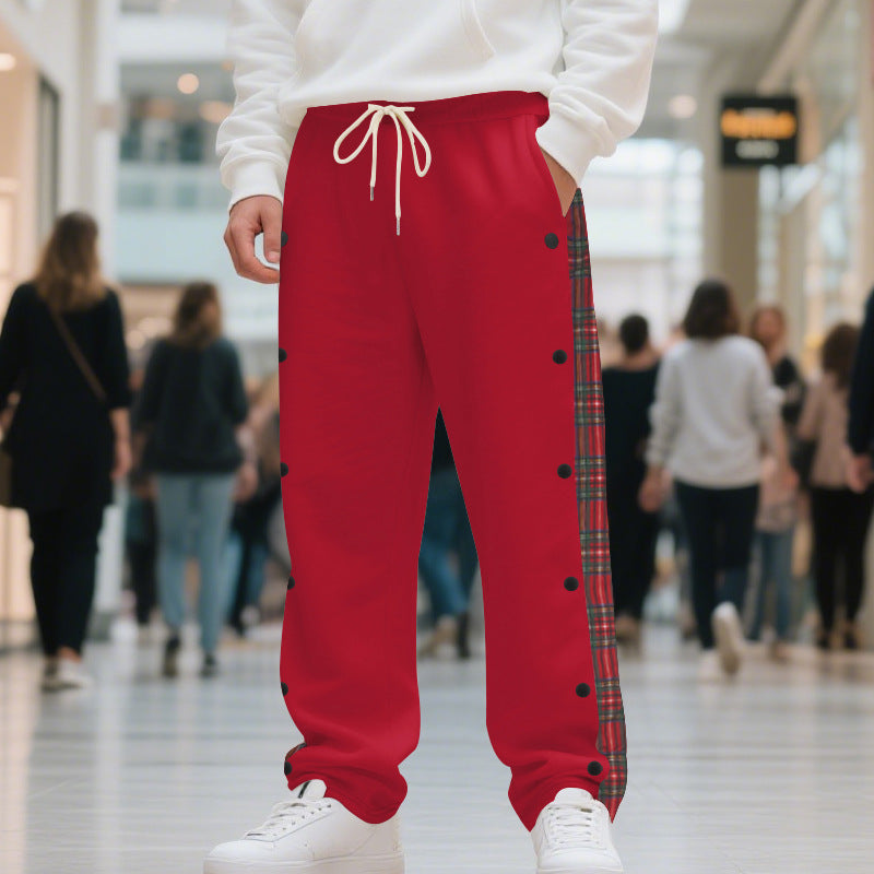 Herren Jogginghose mit seitlichen Knöpfen und pattern akzenten Echoarchiv
