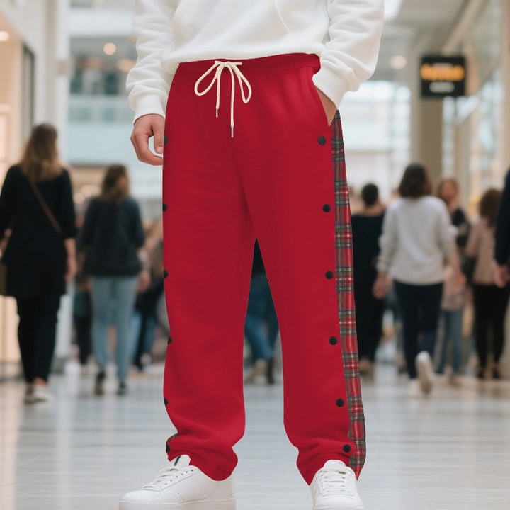Herren Jogginghose mit seitlichen Knöpfen und pattern akzenten Echoarchiv