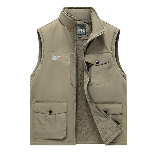 Herren Gefütterte Utility-Weste mit Teddyfutter und Multifachtaschen Echo Archiv