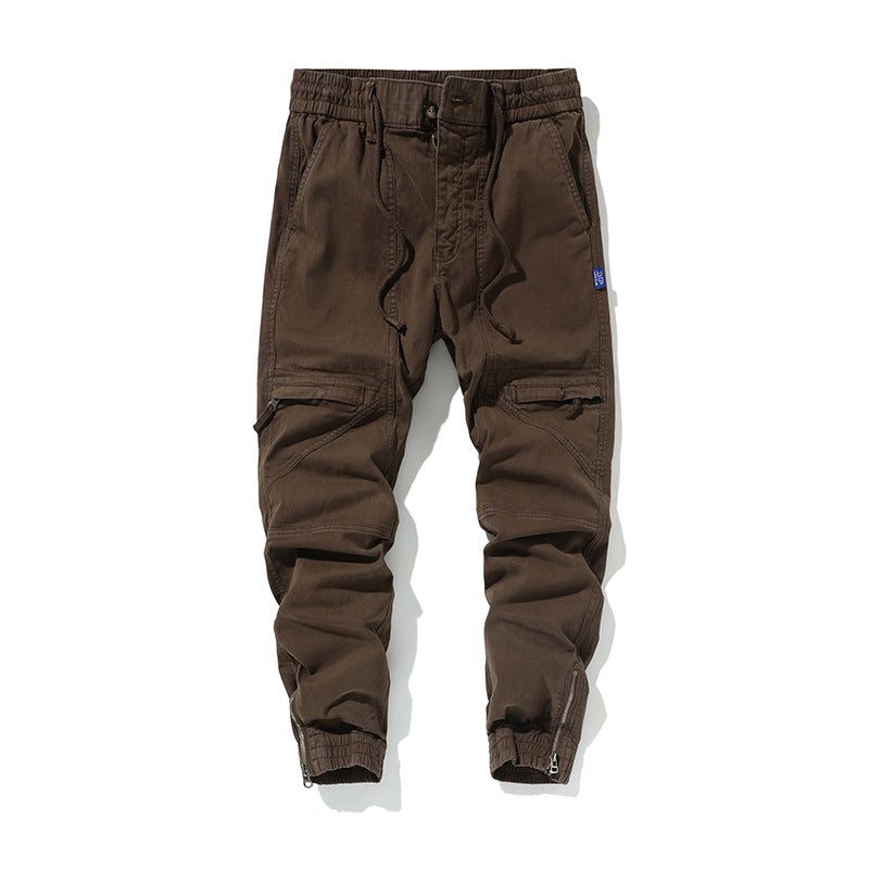 Herren Funktionale Cargo-Joggerhose mit Knieabnähern, Reißverschluss-Knöchel und Elastikbund Echo Archiv
