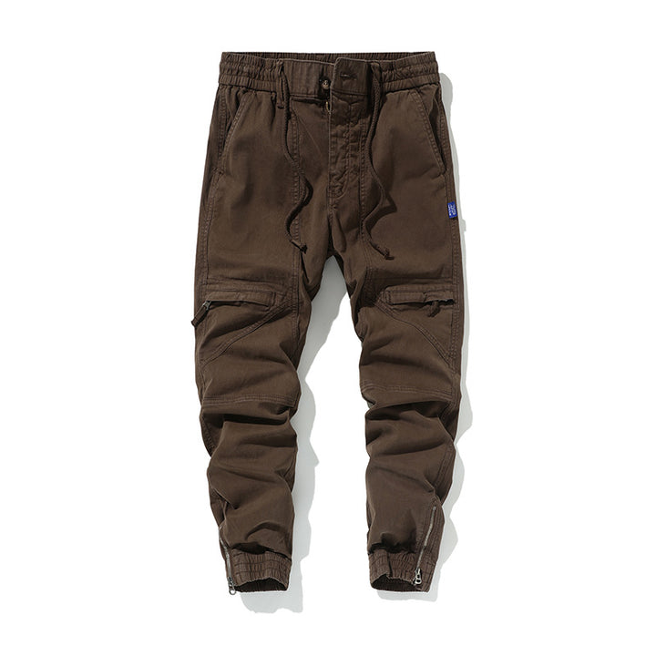Herren Funktionale Cargo-Joggerhose mit Knieabnähern, Reißverschluss-Knöchel und Elastikbund Echo Archiv