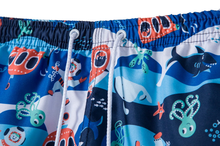 Herren Badeshorts mit tropischem Design und elastischem Bund Echoarchiv