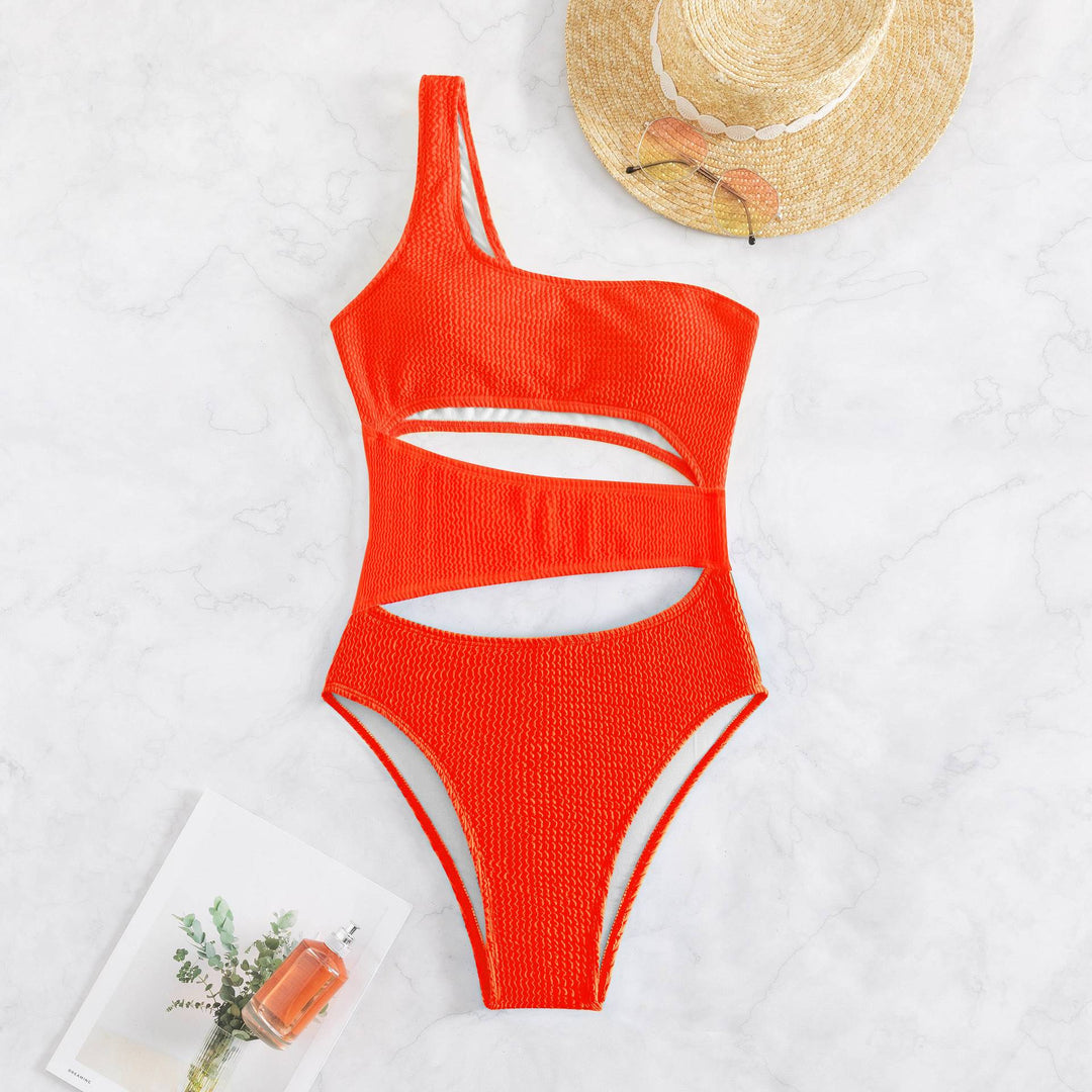 Damen Einteiler Badeanzug mit asymmetrischem Design und trendigen Cut-Outs Echo Archiv