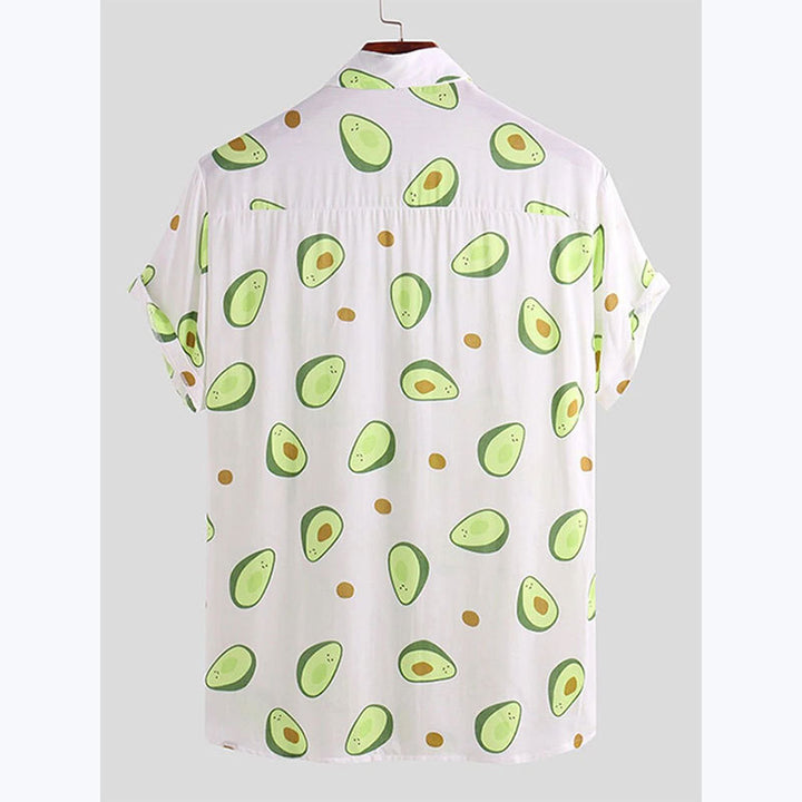 Herren Kurzarmhemd mit frischem Avocado-Muster Echoarchiv