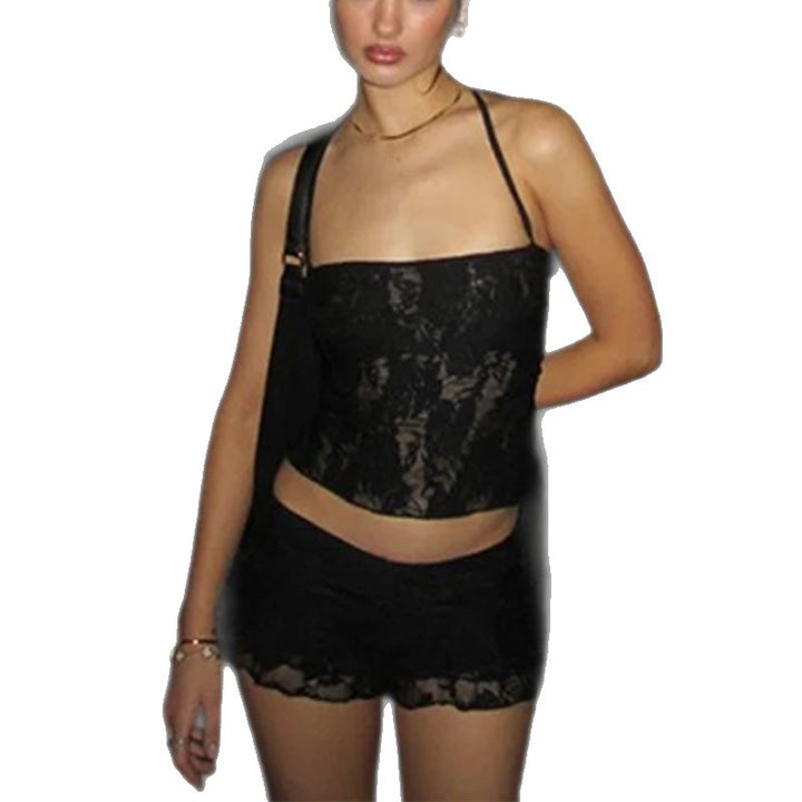 Damen Spitzencrop-Top mit gewelltem Rock Echo Archiv