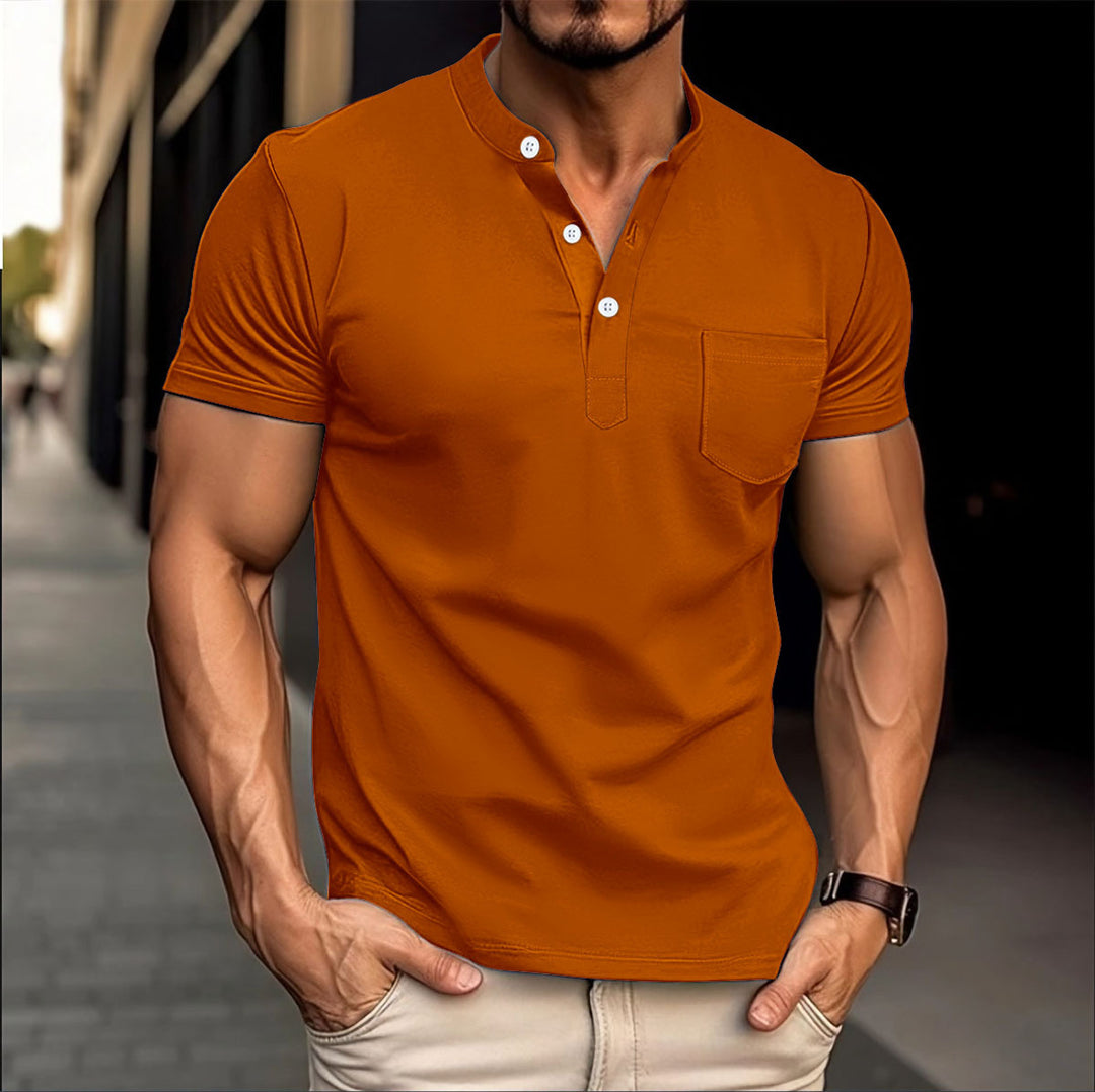 Herren Polohemd mit modischen Knopfdetails Echoarchiv