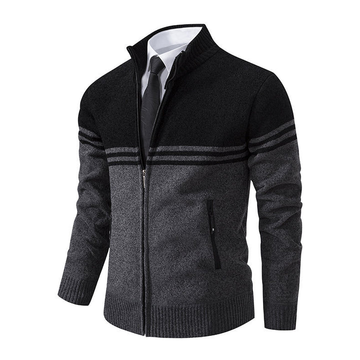 Herren stylische Freizeitjacke mit hohem Kragen und moderner Zipper-Detailierung Echoarchiv