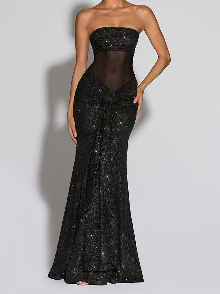 Damen Glamouröses Abendkleid mit schimmerndem Obermaterial Echo Archiv