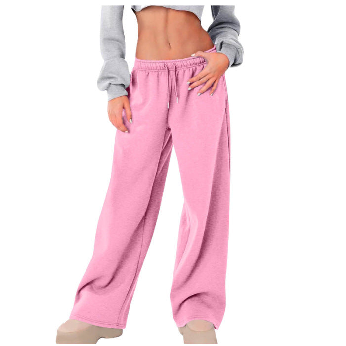 Damen weite High-Waist Relaxhose mit Kordelzug und verdeckten Seitentaschen – Avélisse
