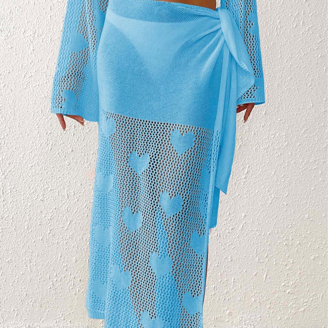 Damen transparenter Häkel-Strandsarong – Avérine
