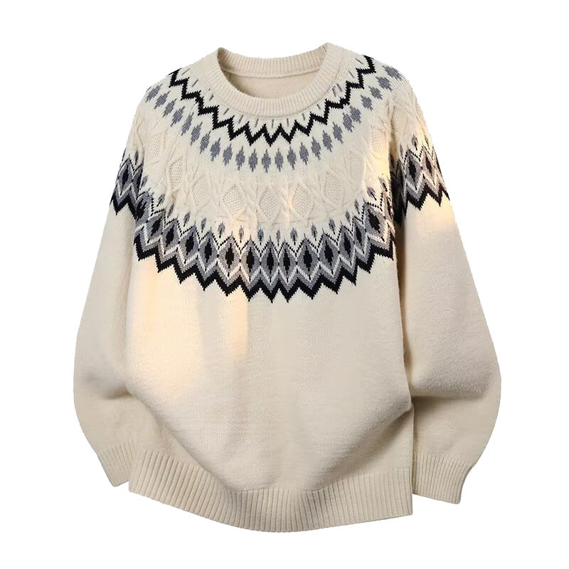 Damen Modischer Grobstrickpullover mit Zopfdesign Echoarchiv
