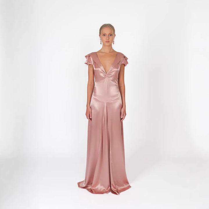 Damen Elegante und fließende Satin-Jumpsuit Echo Archiv