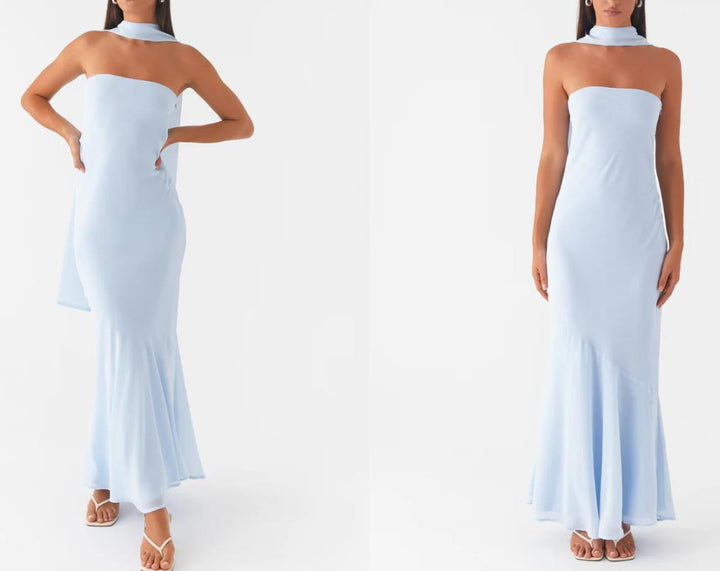 Damen Elegantes Langarm Abendkleid im Blumendesign Echoarchiv