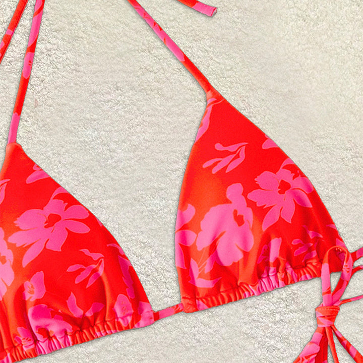 Damen Triangel-Bikini mit floralem Design und verstellbaren Bändern Echo Archiv