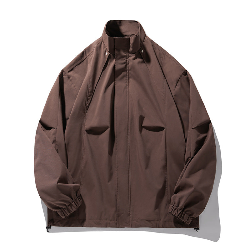 Unisex Leichte technische Windbreaker‑Jacke mit Stehkragen, verdecktem Reißverschluss und verstellbarem Saum Echo Archiv