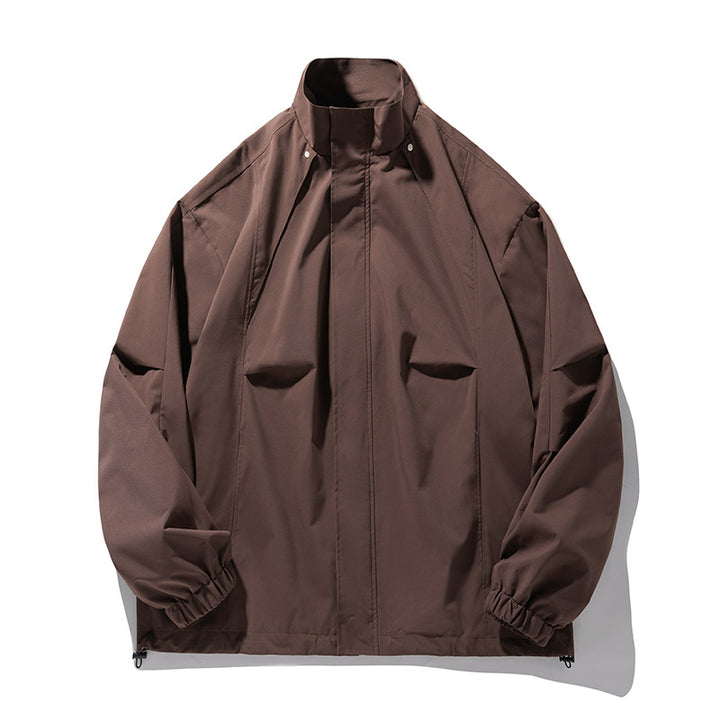 Unisex Leichte technische Windbreaker‑Jacke mit Stehkragen, verdecktem Reißverschluss und verstellbarem Saum Echo Archiv