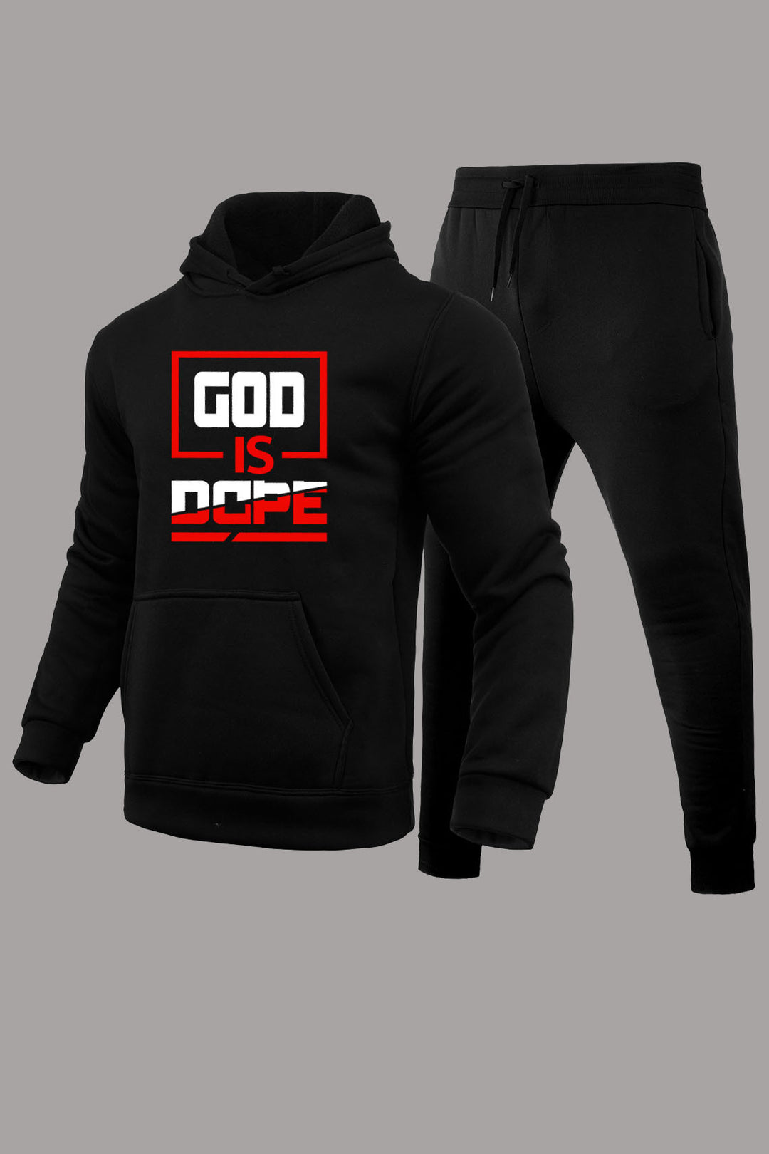 Herren sportliches Hoodie- und Jogginghose-Set mit inspirierendem Schriftzug Echoarchiv