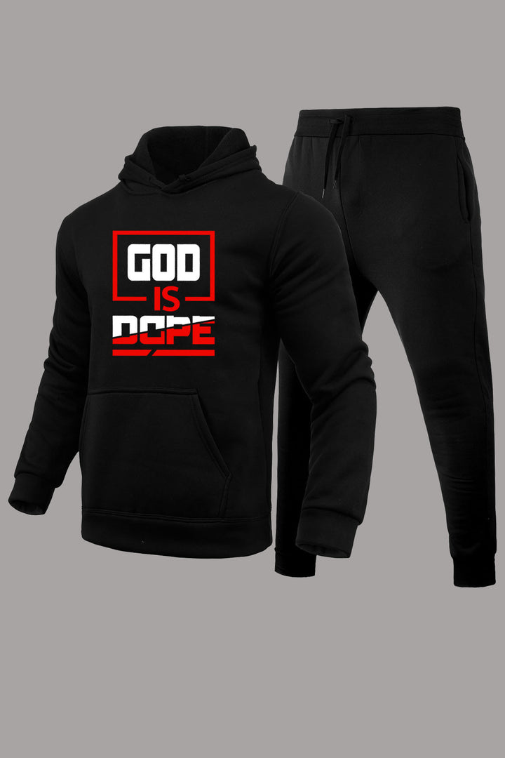 Herren sportliches Hoodie- und Jogginghose-Set mit inspirierendem Schriftzug Echoarchiv