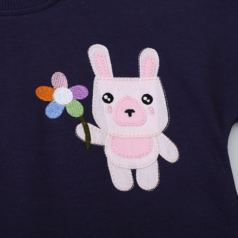Mädchen Sweatshirt mit buntem Hasenmotiv Echo Archiv