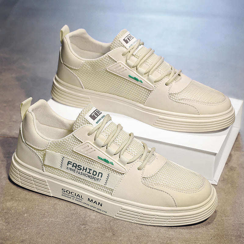 Herren Lässige Plateau-Sneaker mit atmungsaktivem Mesh- und Kunstleder-Mix Echoarchiv