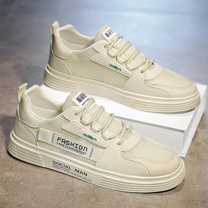 Herren Lässige Plateau-Sneaker mit atmungsaktivem Mesh- und Kunstleder-Mix Echoarchiv