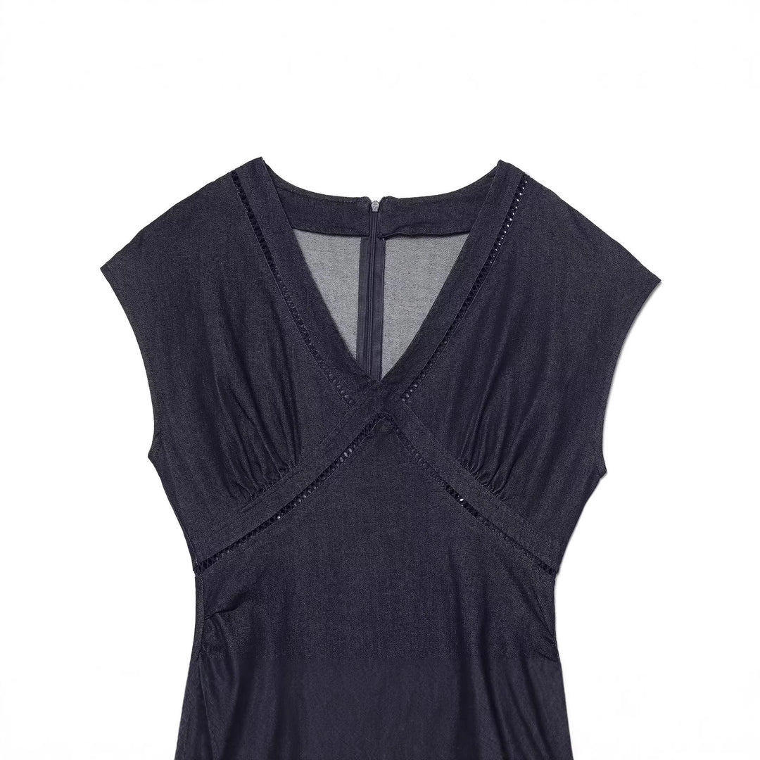 Damen Maxikleid mit elegantem V-Ausschnitt und feinem Drapé Echo Archiv