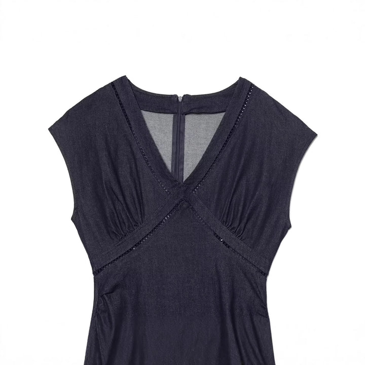 Damen Maxikleid mit elegantem V-Ausschnitt und feinem Drapé Echo Archiv