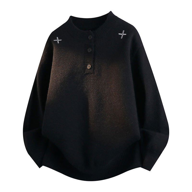 Damen Bequemer Strickpullover mit Knopfleiste Echo Archiv