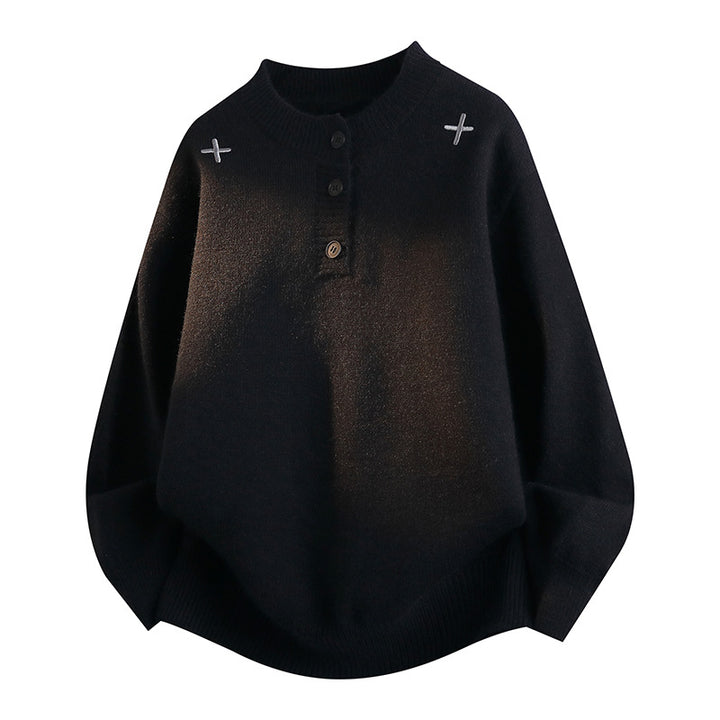 Damen Bequemer Strickpullover mit Knopfleiste Echo Archiv