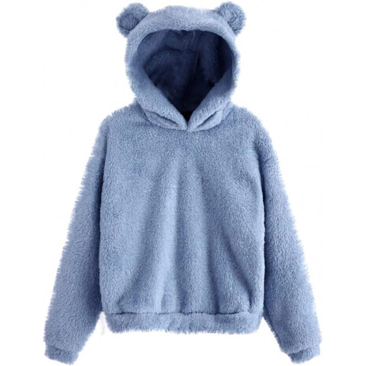 Damen Kuscheliger Teddy-Fleece-Hoodie mit Bärenohren und Oversize-Passform Echo Archiv