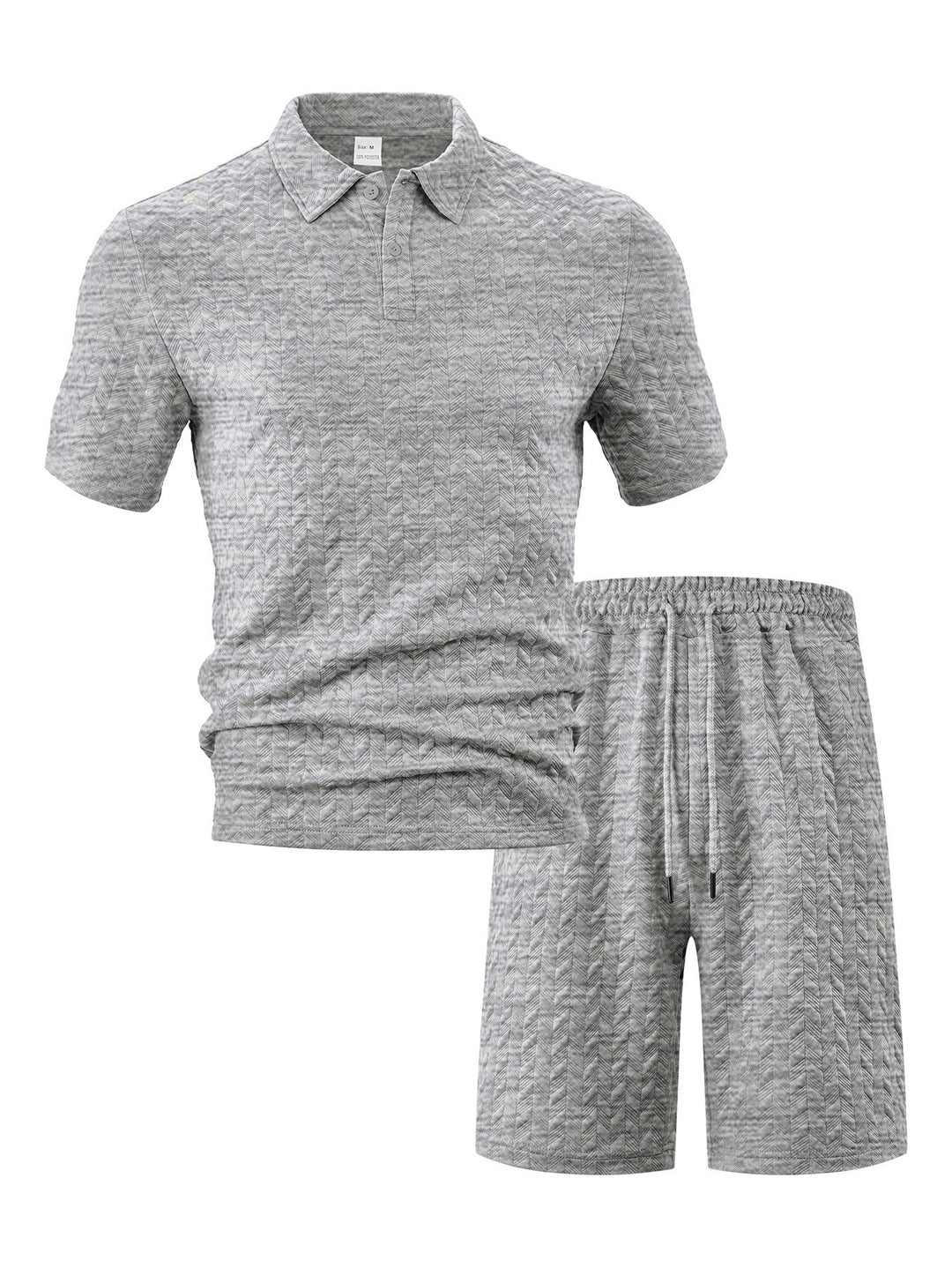 Herren modisches Polo- und Shorts-Set mit strukturiertem Gewebe Echoarchiv