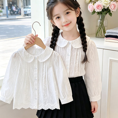 Mädchen elegante Bluse mit floralen Verzierungen Echo Archiv