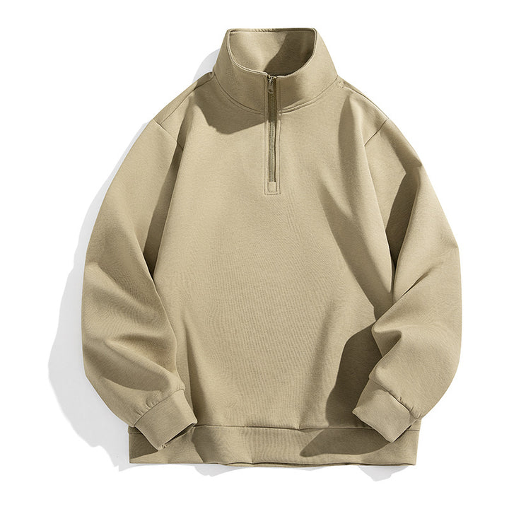 Herren Oversized-Halbzip-Sweatshirt mit hohem Stehkragen, schwerer French-Terry und minimalistischem Design Echo Archiv